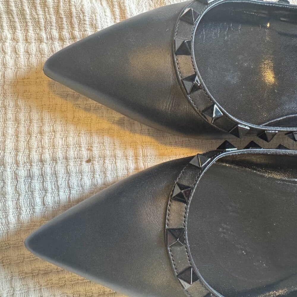 Valentino Garavani Rockstud Noir Ballet Flats Black Size 37- US 7 - Picture 3 of 8